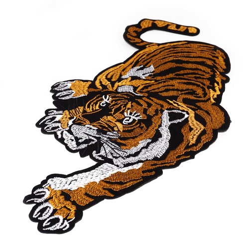 34cm Large Tiger Embroidered Animal Applique Sew Iron on Cloth Craft Patch Badge - Picture 2 of 5