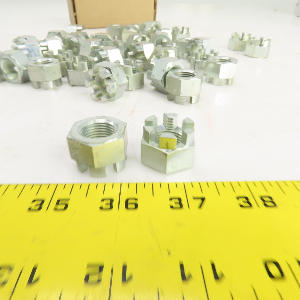 5/8"-11 Slotted Hex Castle Nut Zinc Plated Lot Of 40