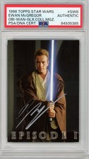 Ewan McGregor 1998 Topps Star Wars Ep 1 Rookie Autograph #SW8 Obi-Wan Kenobi PSA