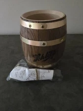 Vintage 1974 Schlitz Wood Beer Barrel Mug Keg Advertising Milwaukee Plant Rare