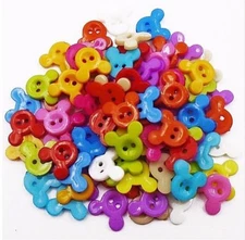 Pkg of 20 CARTOON MOUSE Plastic Buttons 5/8" (15mm) wide Craft Scrapbook (2100)