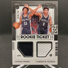 2021-22 Contenders Rookie Ticket Dual Swatches Joshua Primo Cameron Thomas RC