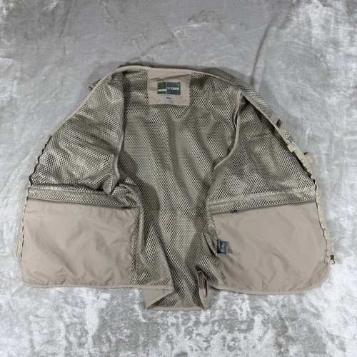 Mesh Fishing Vest Jacket Men L-XL Brown Utility Outdoor Fishing Hiking Utility - Picture 4 of 10