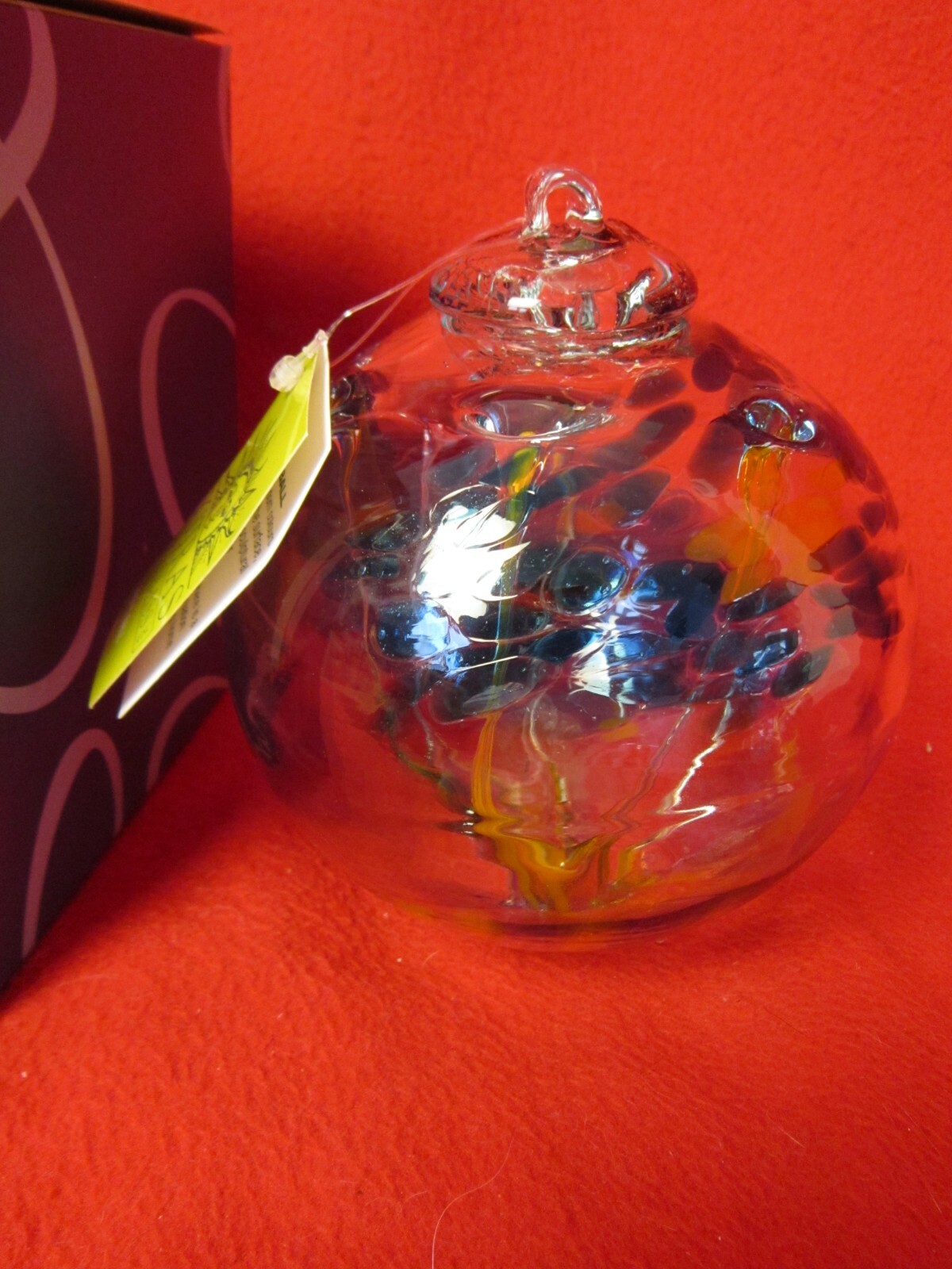 Kitras Art Glass Hand Blown Ornament Tree Of Enchantment Spirit Ball