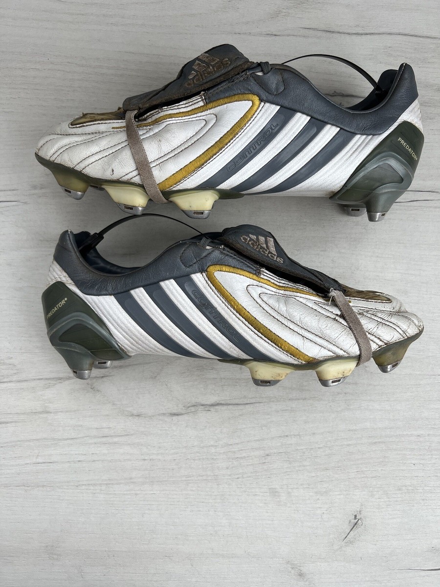 ブーブー Adidas Predator Powerswerve White Leather Football Boots Cleats