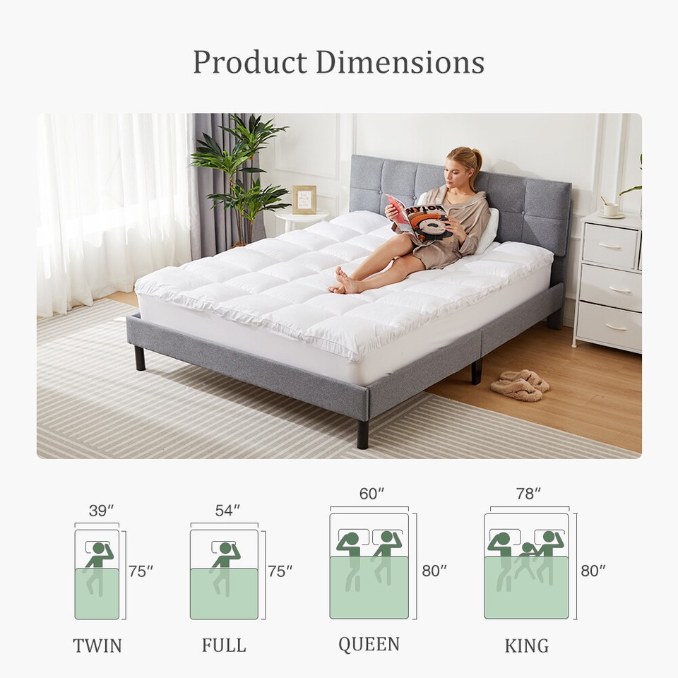 Full/Twin Mattress Pad Cover Plush Pillow Top with 819 Inch Deep