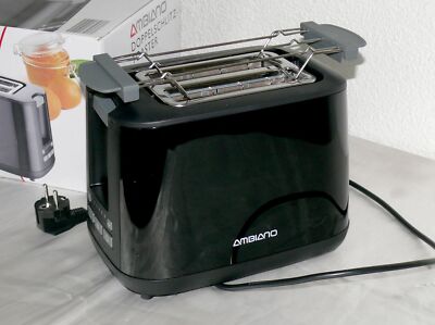GT-Tds-e-01 Designer Doppelschlitz Toaster 900W 6 Stufen Brotaufsatz Black Grey