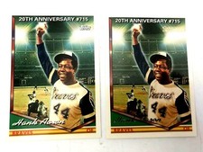 2ct 1994 Topps (Gold & Base) 20 Anniversary #715 Hank Aaron Mint Baseball Cards