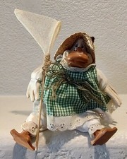 VTG Russ Berrie Kathleen Kelly Critter Duck Miss Happywings Girl w Butterfly Net