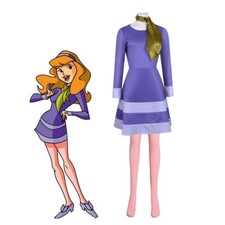 Scooby Doo Where Are You Daphne Blake Cosplay Costume Purple Dress Outfit