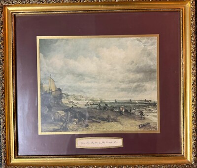   John Constable R.A. ''Chain Pier, Brighton'' Framed Vintage Print - 14'' x 16''