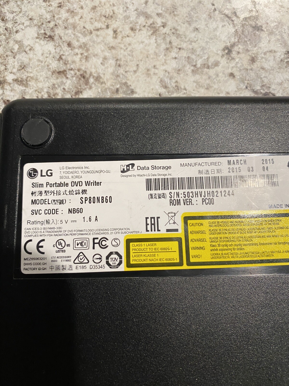 LG Slim Portable DVD Writer External Drive Model SP80NB60 Lot F69 eBay