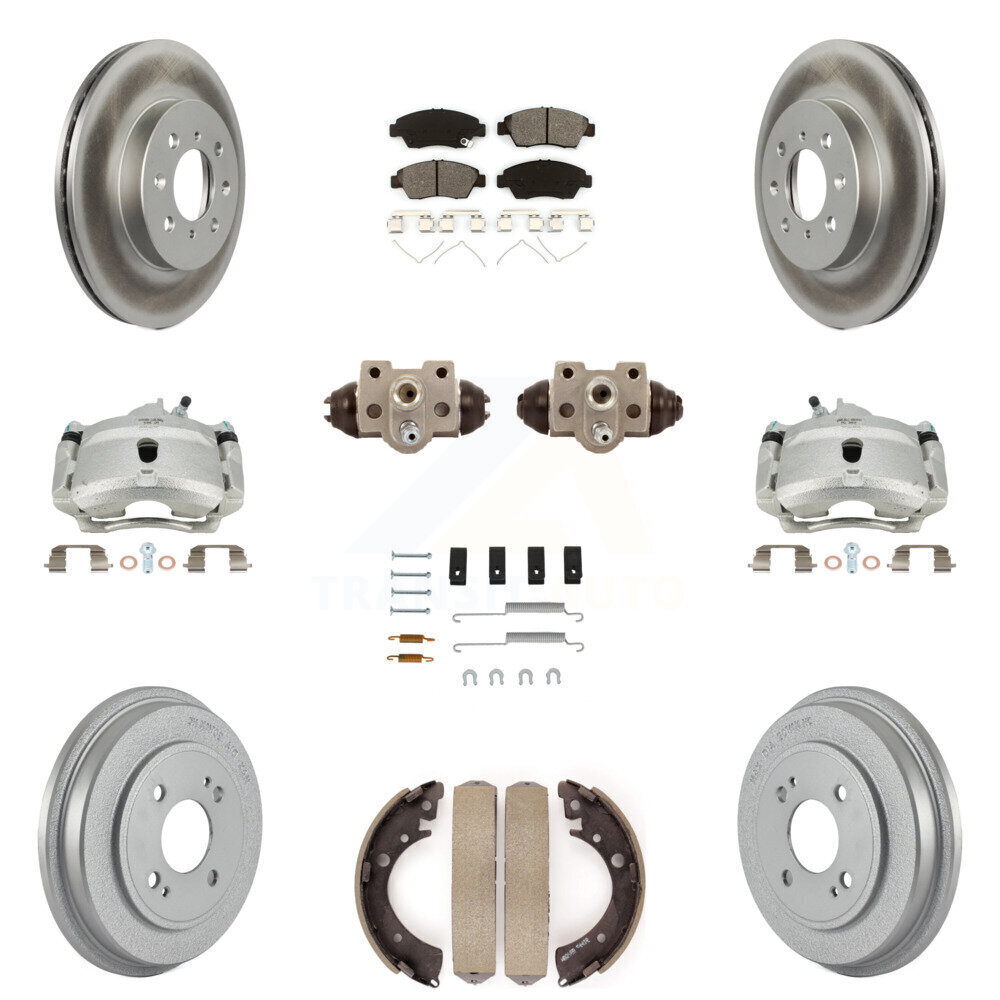 Front Rear Brake Caliper Rotor Drum Semi-Metallic Pad Shoe Cylinder Kit Replacement