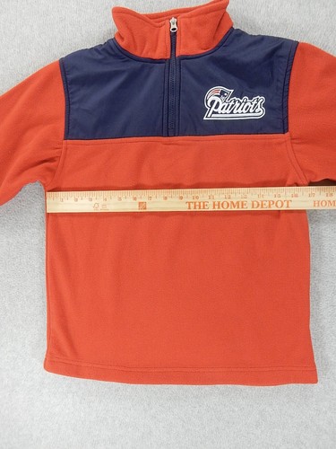 New England Patriots NFL 1/4 Zip Fleece Pullover (Youth Medium) Red/Blue - Picture 5 of 10