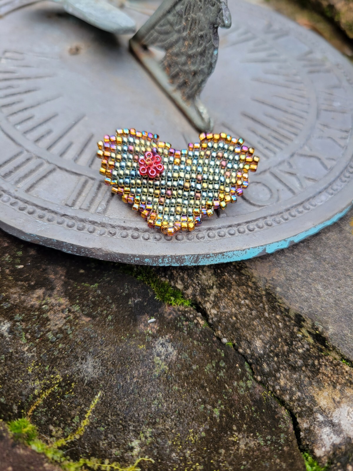 Vintage Unique Glass Seed Bead Heart Pin Brooch Handmade Jewelry eBay