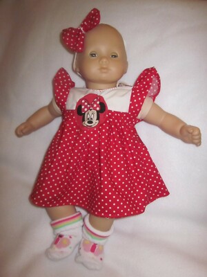 Bitty Baby doll clothes/red polka dot dress/headband