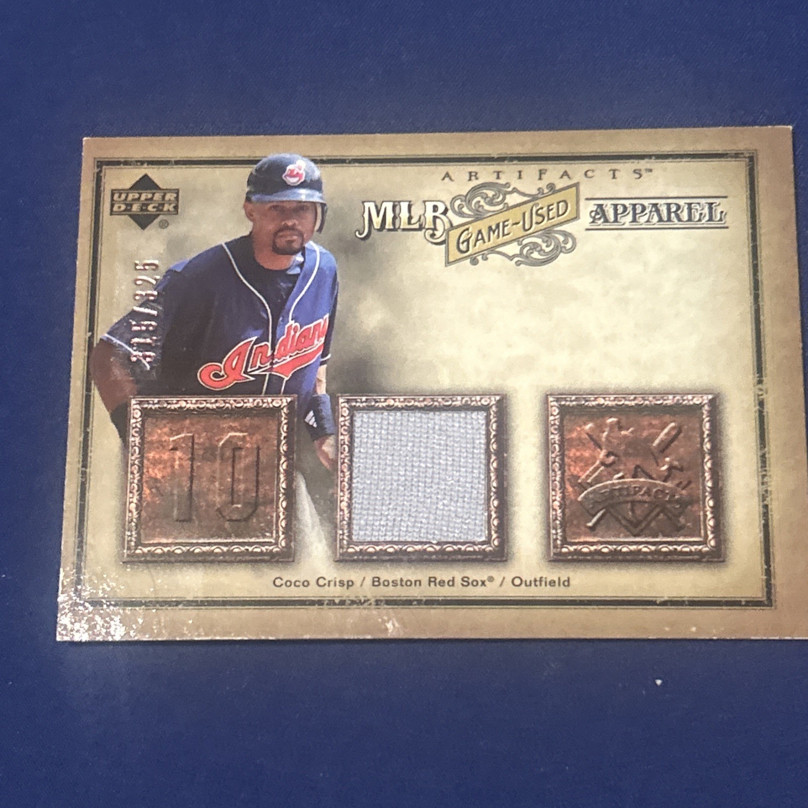 2006 COCO CRISP UPPER DECK ARTIFACTS GAME USED JERSEY CARD. 315/325. view 3
