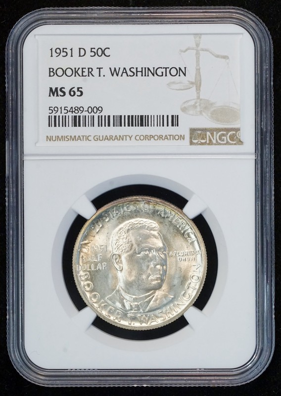 1951 D Booker T Washington Commemorativ Silver Half Dollar MS 65 NGC 50C US COIN