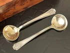 Pair Gorham Durgin Fairfax Sterling Silver Salt Spoons American 2.75” • Mono R