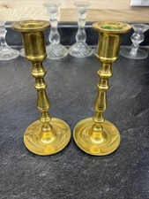 Pair of Vintage Solid  Brass Candlestick Holders Candle Stick 8” HEAVY