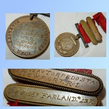 WW1 1918 USN US NAVY GOOD CONDUCT NAVAL MEDAL JAMES T SANDERS + BARS WORLD WAR I