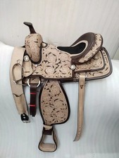 High Quality Western Leather Tooling Horse Saddle With Tack Set in All Sizes.