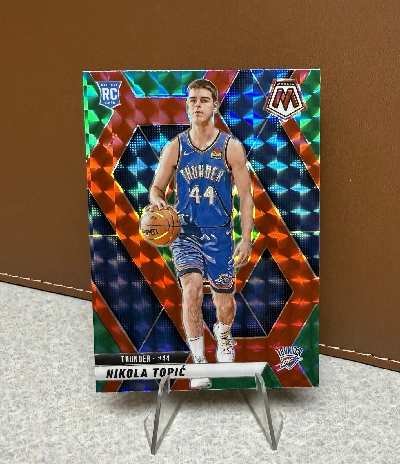 Nikola Topic 2024-25 Panini Mosaic - Rookie Choice Red Green Prizm RC #242