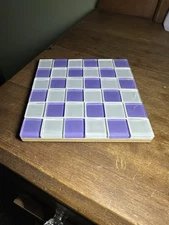 Subtle Art Studios Checkered Glass Tile Drink Coaster Single