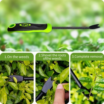 Manual Weed Puller Tool Garden Weeding Hand Fork Cutter Dandelion Removal Levers