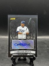 2008 Stadium Club Carlos Pena Beam Team Auto Autograph Black & White #13/99