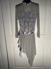 Revolution Women s Small Silver Sequin Dance Dress Costume Figure Skating