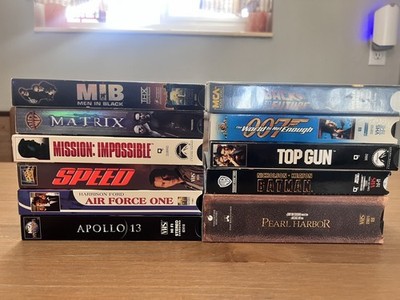 Classic 80s, 90s Action Movie VHS Bundle - Batman, MIB, Matrix, Top Gun