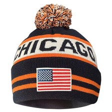 Cayyon Adult US Flag City Football Embroidery Classic Pom Cuff One Size, Blue