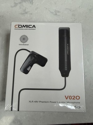 Comica XLR Microphone CVM-V02O 1.8m Omni-directional Lavalier 48v Phantom Power