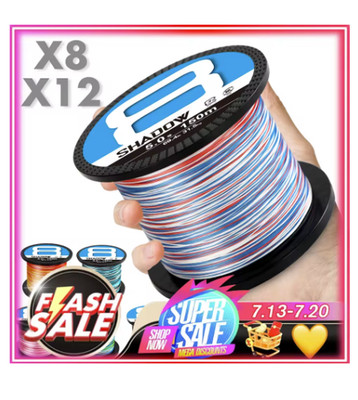 ZUKIBO Braided Fishing Line PE 8/12 Strand 300-1000M