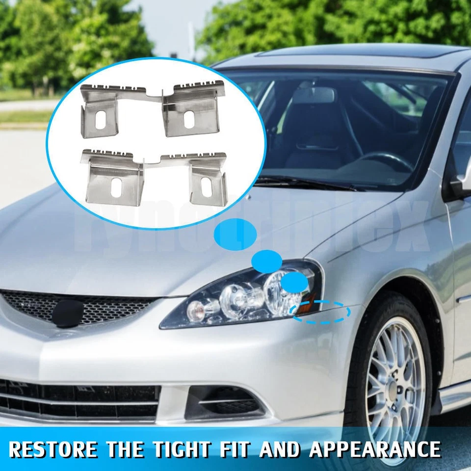 US For Acura RSX DC5 2002-2006 Front Bumper Lifts With Hardware Gap Fix Lift Kit Foto 2 de 4