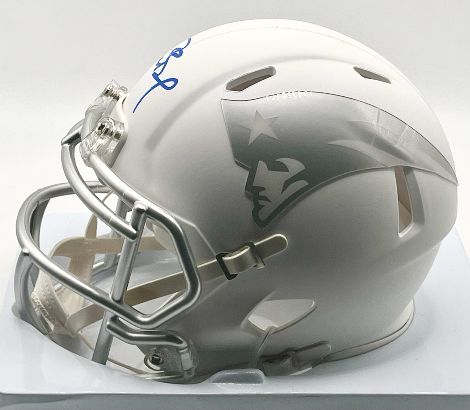 Tom Brady Signed White Ice Alternate Patriots Mini Helmet Auto Steiner Authentic view 3