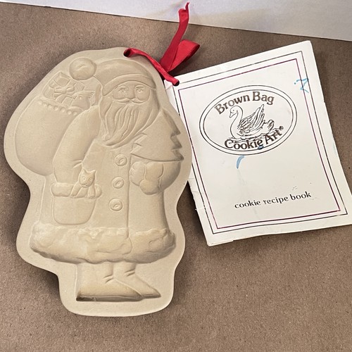 Brown Bag Cookie Art 1983 Mold Old Santa Cat Christmas Tree Holiday 7 ...