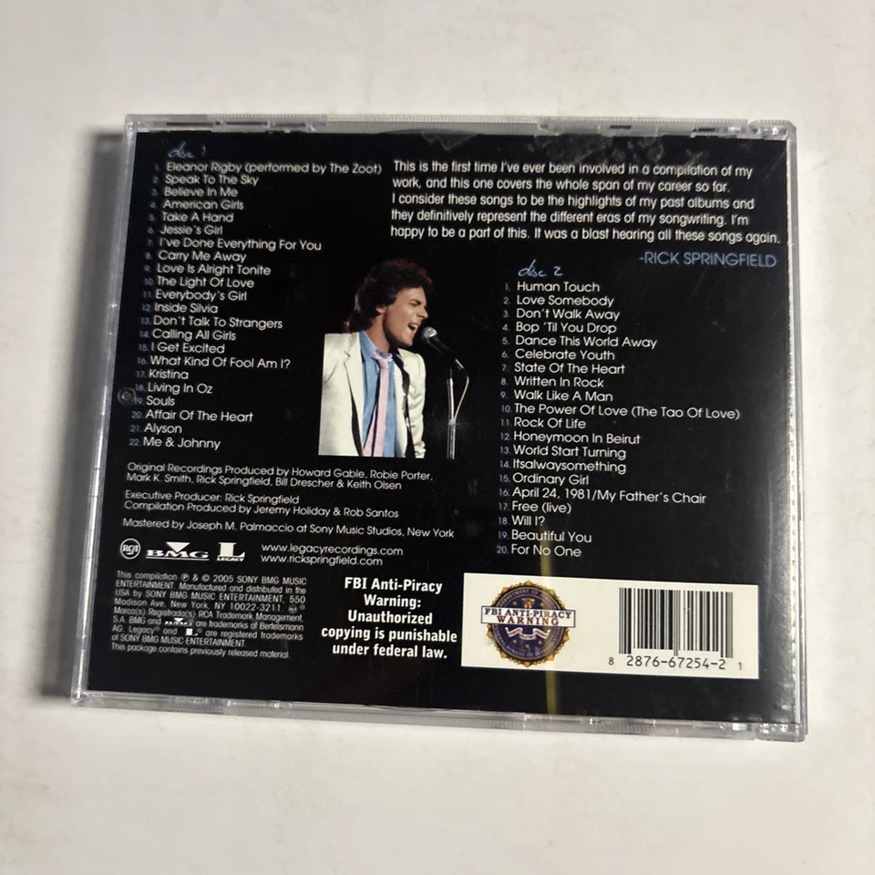 Rick Springfield – Written In Rock: Rick Springfield Anthology (CD, 2005) US - Image 2 of 4