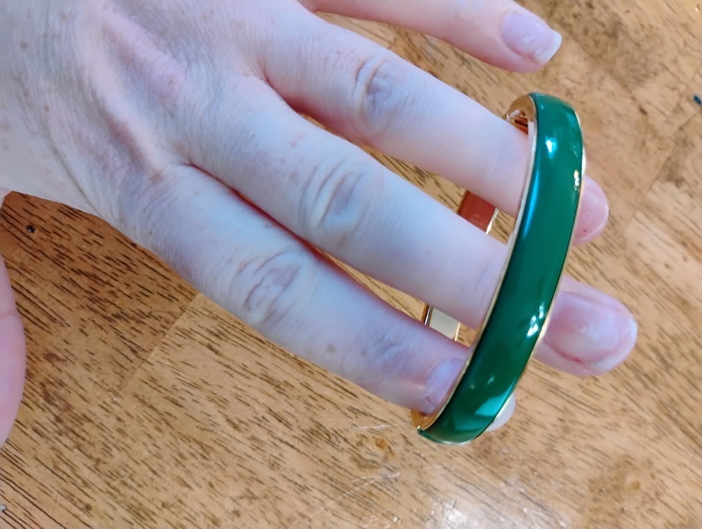 Openable Green bangle bracelet - image 2