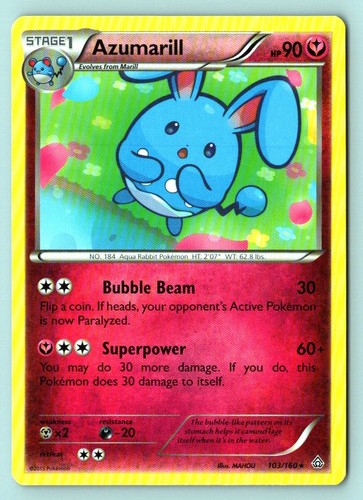 Azumarill 103/160 Primal Clash Pokemon NM