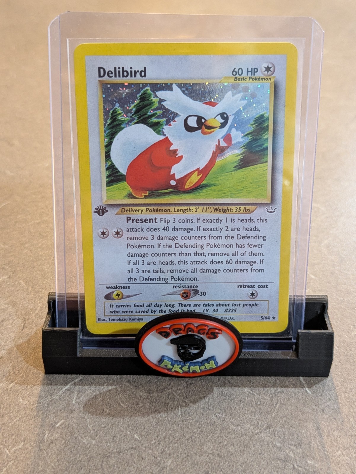 Pokemon Card 2001 1ST EDITION DELIBIRD Holo 5/64 Neo Revelation Vintage Played