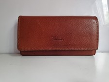 FABRETTI DESIGNER WOMENS BROWN LEATHER CARD PURSE WALLET BAG