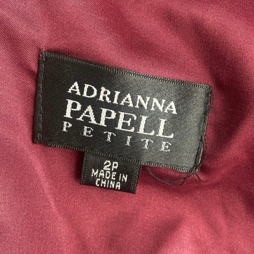 Adrianna Papell Purple Metallic Pleated V-neck Sleeveless Satin Sheath Dress 2P - Picture 7 of 8