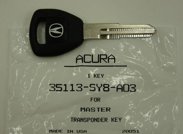 1998-2006 Acura CL Integra MDX RSX TL Genuine Main Key Blank Black OEM - Изображение 2 из 2