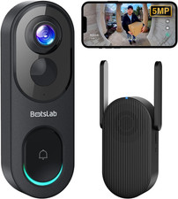 5MP Video Doorbell Camera Wireless No Monthly Fee, 1:1 Head-To-Toe with 360° Vie