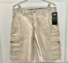 Lee Extreme Motion Cargo Shorts Mens 34 Stone w/Stretch 2187010 NWT