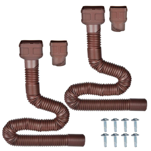 7 Ft. Brown Long Gutter Downspout Extensions, Outer Diameter 3 In. Downspout Ext - Picture 1 of 12