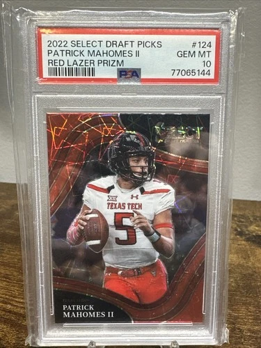 Patrick Mahomes II 2022 Select Draft Picks #124 Red Lazer Prizm PSA 10 Gem Mint