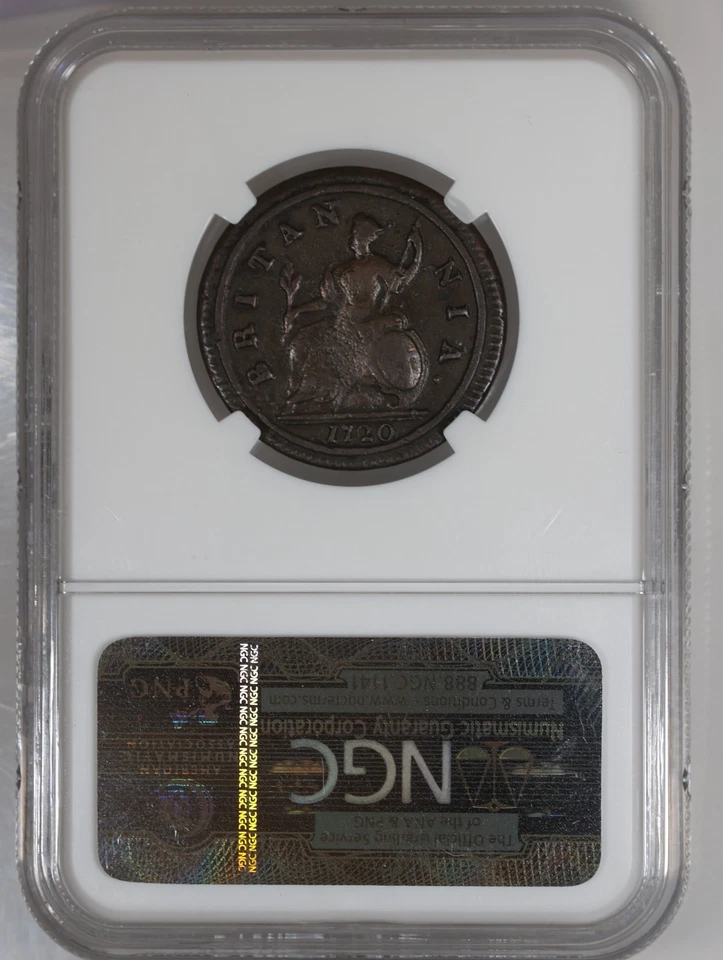 1720 Great Britain King George I 1/2 Penny NGC VF20BN - Image 4 of 4